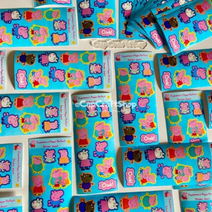 Peppa Pig Stickers, Activity sheet stickers, Peppa Pig Reusable Sticker Sheets (1 Sheet) Kids Stickers