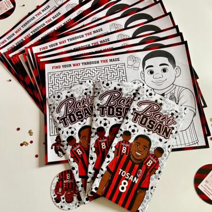 Custom Football Ac milan birthday Activity brochure, activity brochure, football trifold brochure
