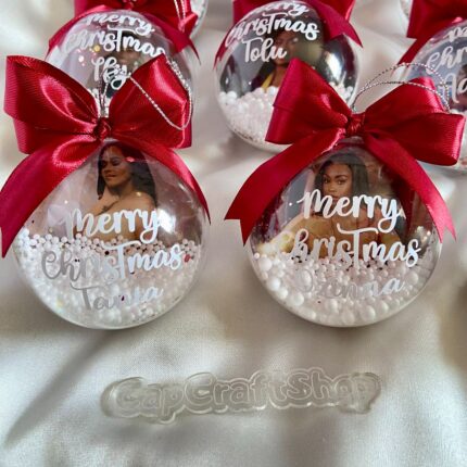 8cm picture shaker christmas ornament