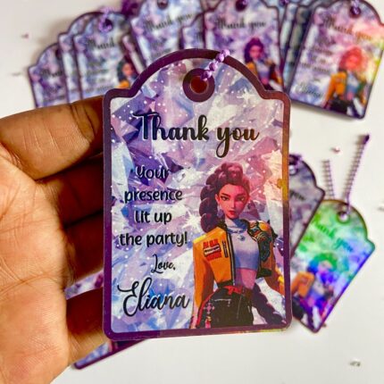 Kpop Demon Hunter Thank You Tags Printable Party Favor Tags Demon Hunter, Huntrix Gift tag Party Favor Supplies, Rumi Kpop Party Favor Tag