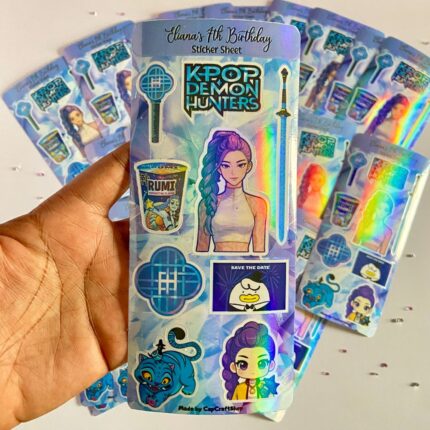 Huntrix Rumi Stickers, Activity sheet stickers, KPOP DEMON HUNTERS RUMI Reusable Sticker Sheets (1 Sheet) Kids Stickers Activity Stickers, Coloring Page Stckers, Kids Party Table Activity