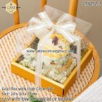 Medium Gold box with High Clear Lids and Ribbon - 1pc