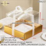 Medium Gold box with High Clear Lids and Ribbon - 1pc - Image 3