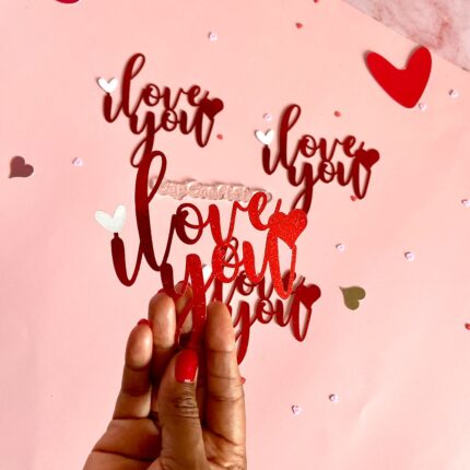 Valentine i love you CapCraftSHop Cupcake cake toppers, gift box decoration, gift box toppers