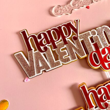 Happy Valentines day Capcraftshop cake topper, valentine tags, valentine cake topper, capcraftshop, 3d valentine topper
