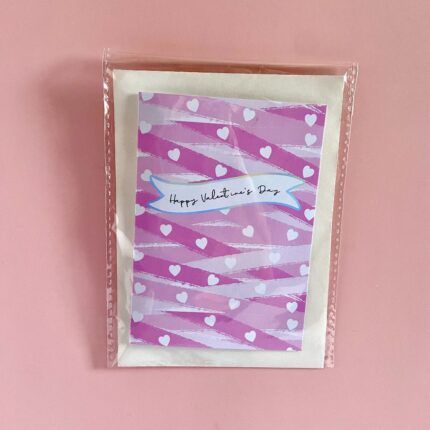 Pink Hearts Happy valentines day card