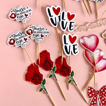 Valentine CapCraftSHop Cupcake cake toppers, gift box decoration, gift box toppers
