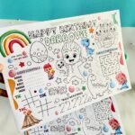 cocomelon bebefinn dinosaur Darasimi Customized activity placemats, crayon, sticker sheets, shaker cake topper,
