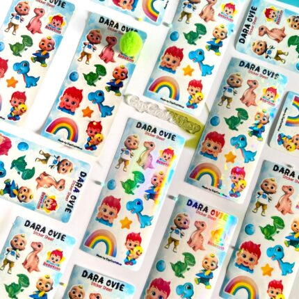 Darasimi Dinosaur JJ cocomelon premium sticker sheets by capcraftshop