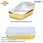 3500ml/118oz Gold Ramekins with PP Lids - 5pcs