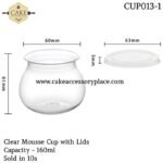 160ml Clear Mousse Cups with Lids - 10pcs - Image 3