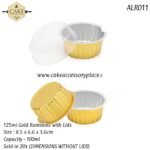 125ml/4oz Gold Ramekins with Lids - 20pcs