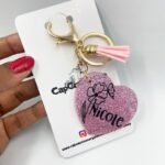 5.5cm Custom Glitter Heart Acrylic Keychain
