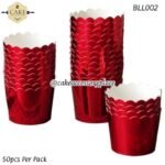 Red Foil Baking Cups - 50pcs