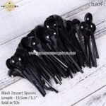 5.3inch Individually Wrapped Black Spoons - 50pcs - Image 2
