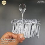 5.3inch Individually Wrapped Clear Spoons - 50pcs - Image 2