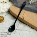 6.5inch Individually Wrapped Black Spoons - 50pcs