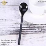 5.3inch Individually Wrapped Black Spoons - 50pcs