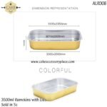 3500ml/118oz Gold Ramekins with High Lids - 5pcs - Image 2