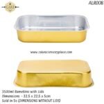 3500ml/118oz Gold Ramekins with High Lids - 5pcs - Image 3